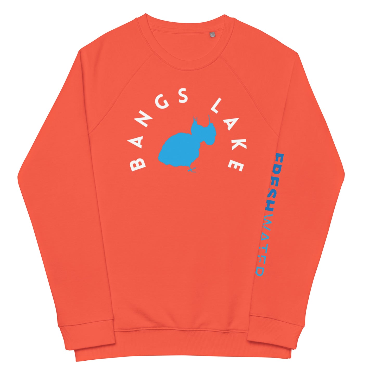 Bangs Lake Illinois Freshwater WB Unisex organic raglan sweatshirt