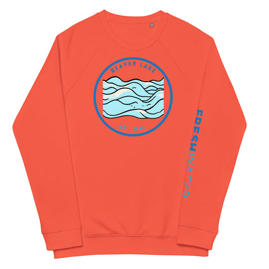 Beaver Lake Arkansas Freshwater Waves Unisex organic raglan sweatshirt