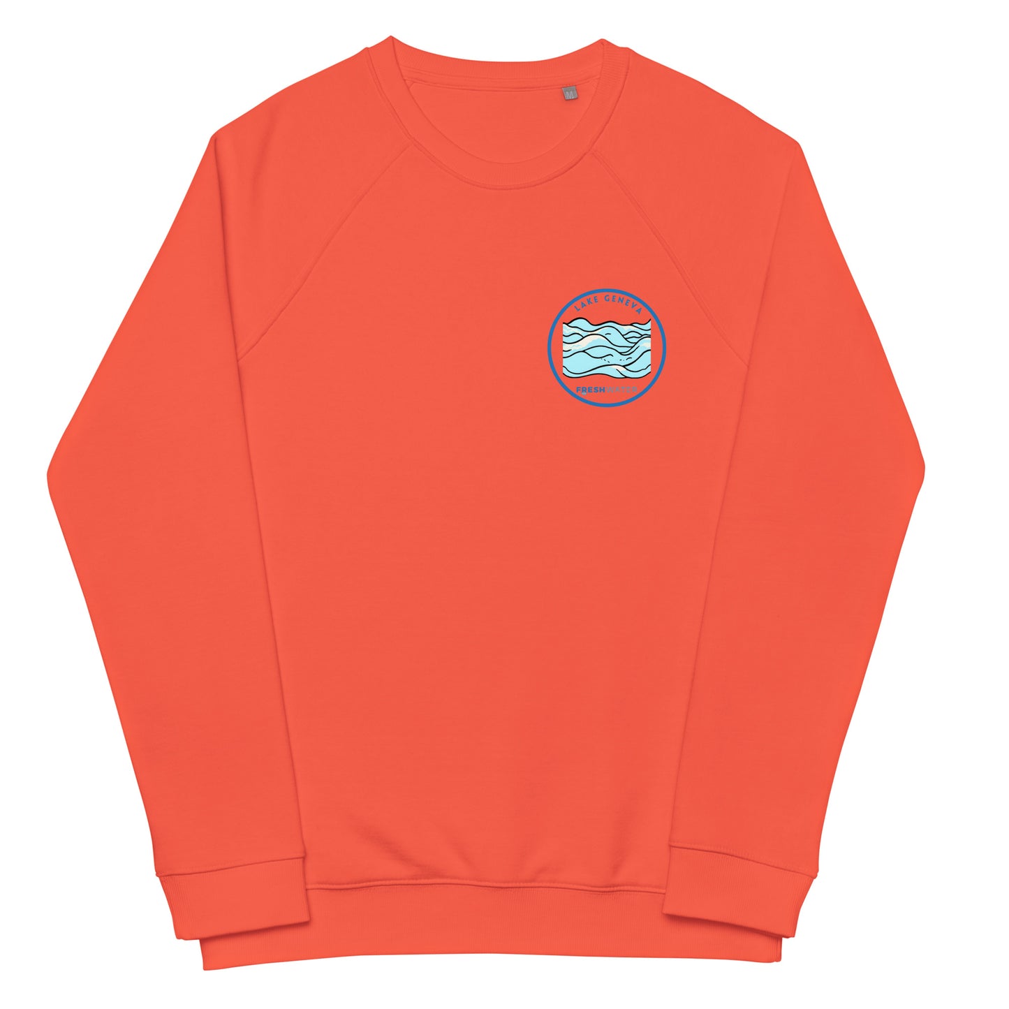 Lake Geneva Wisconsin Freshwater Waves Unisex organic raglan sweatshirt