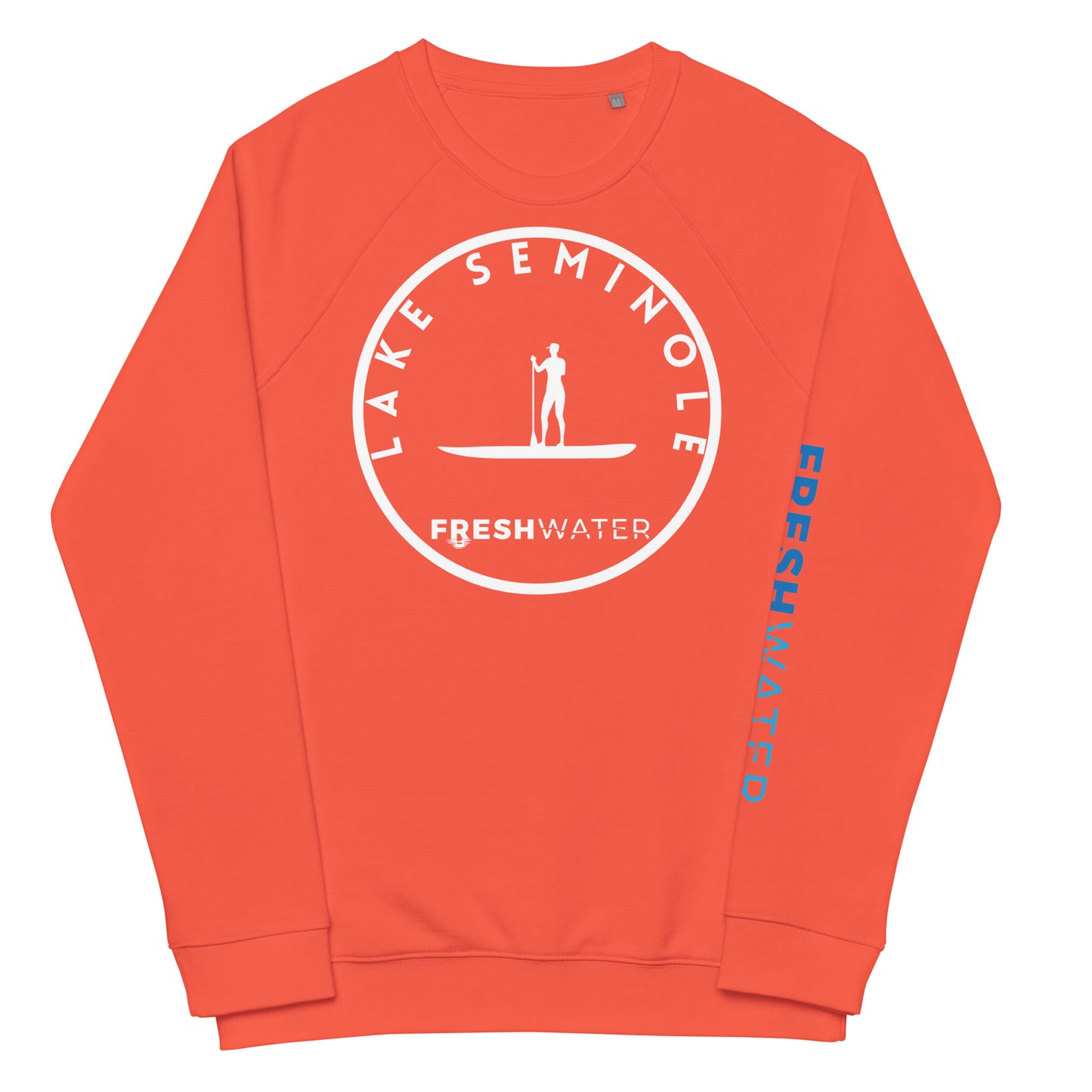 Lake Seminole Florida Georgia Alabama Freshwater Paddle BW Unisex organic raglan sweatshirt