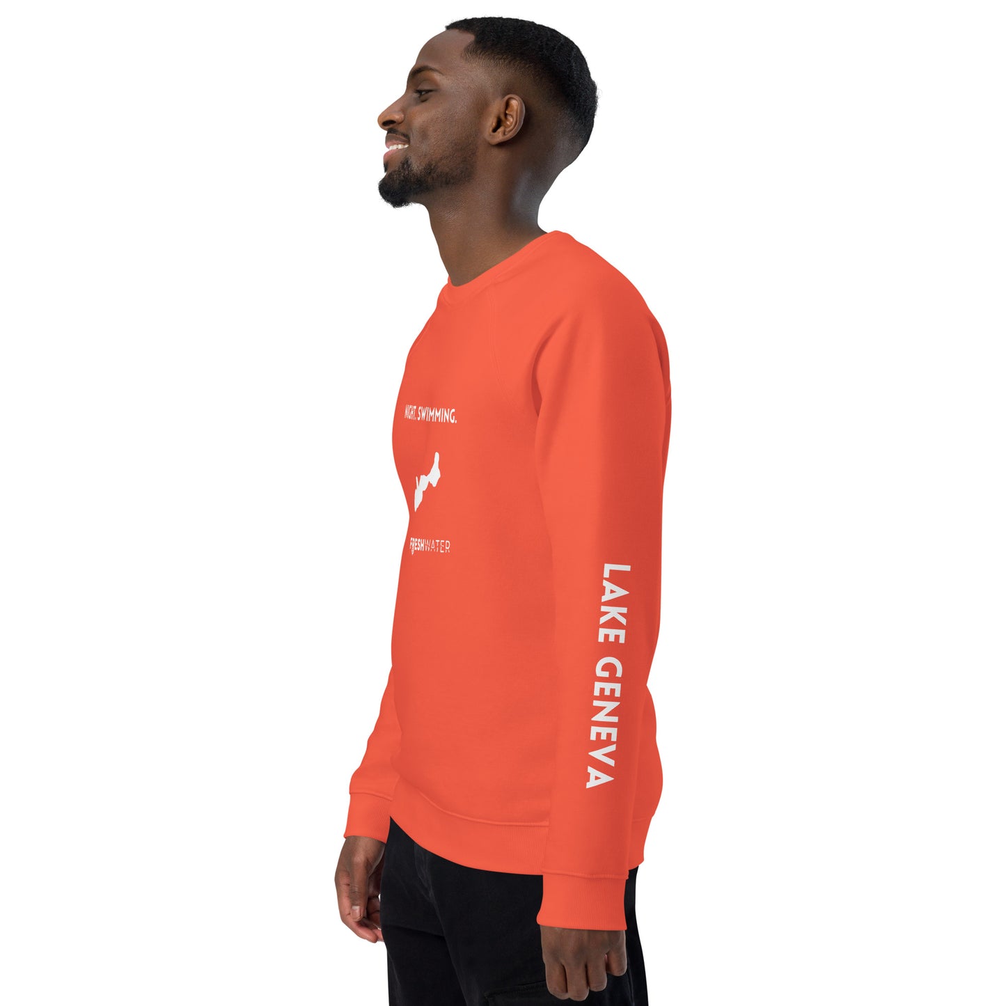 Lake Geneva Freshwater NSW Unisex organic raglan sweatshirt