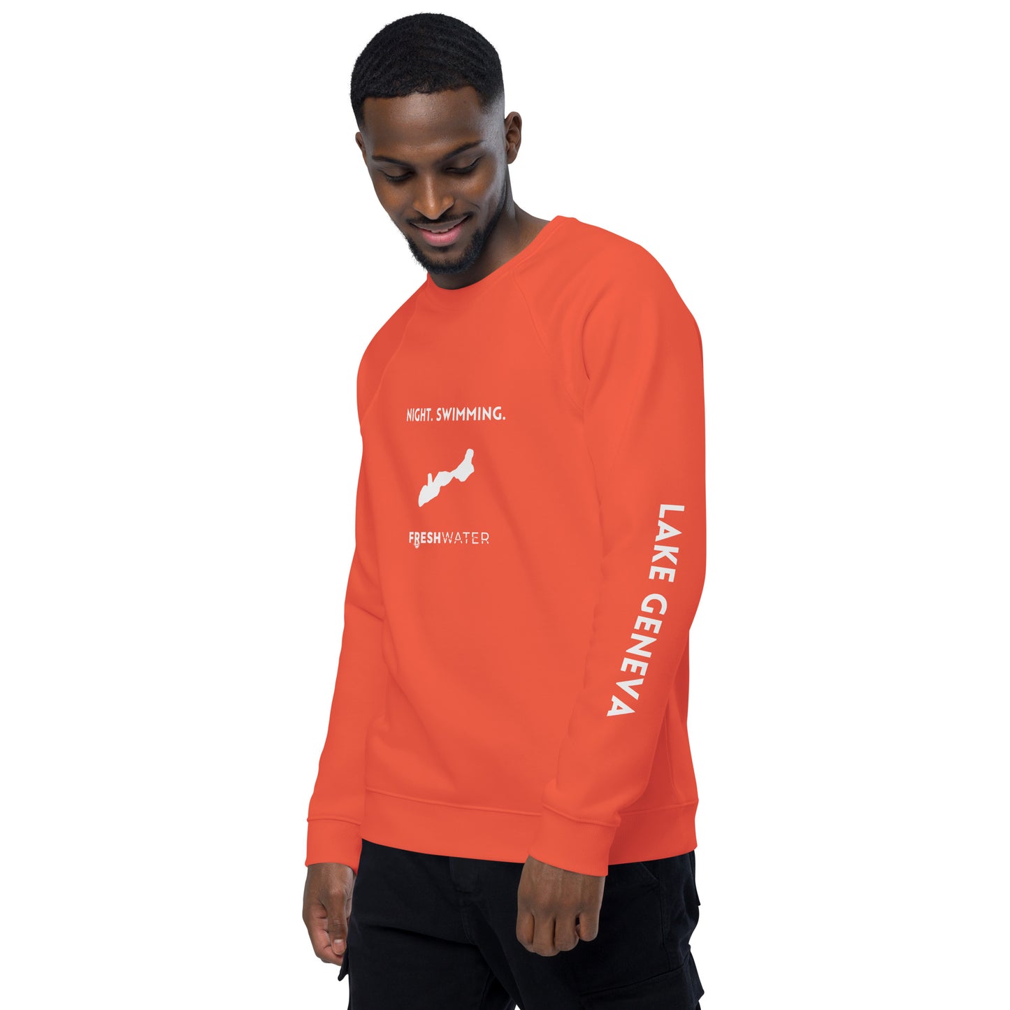 Lake Geneva Freshwater NSW Unisex organic raglan sweatshirt
