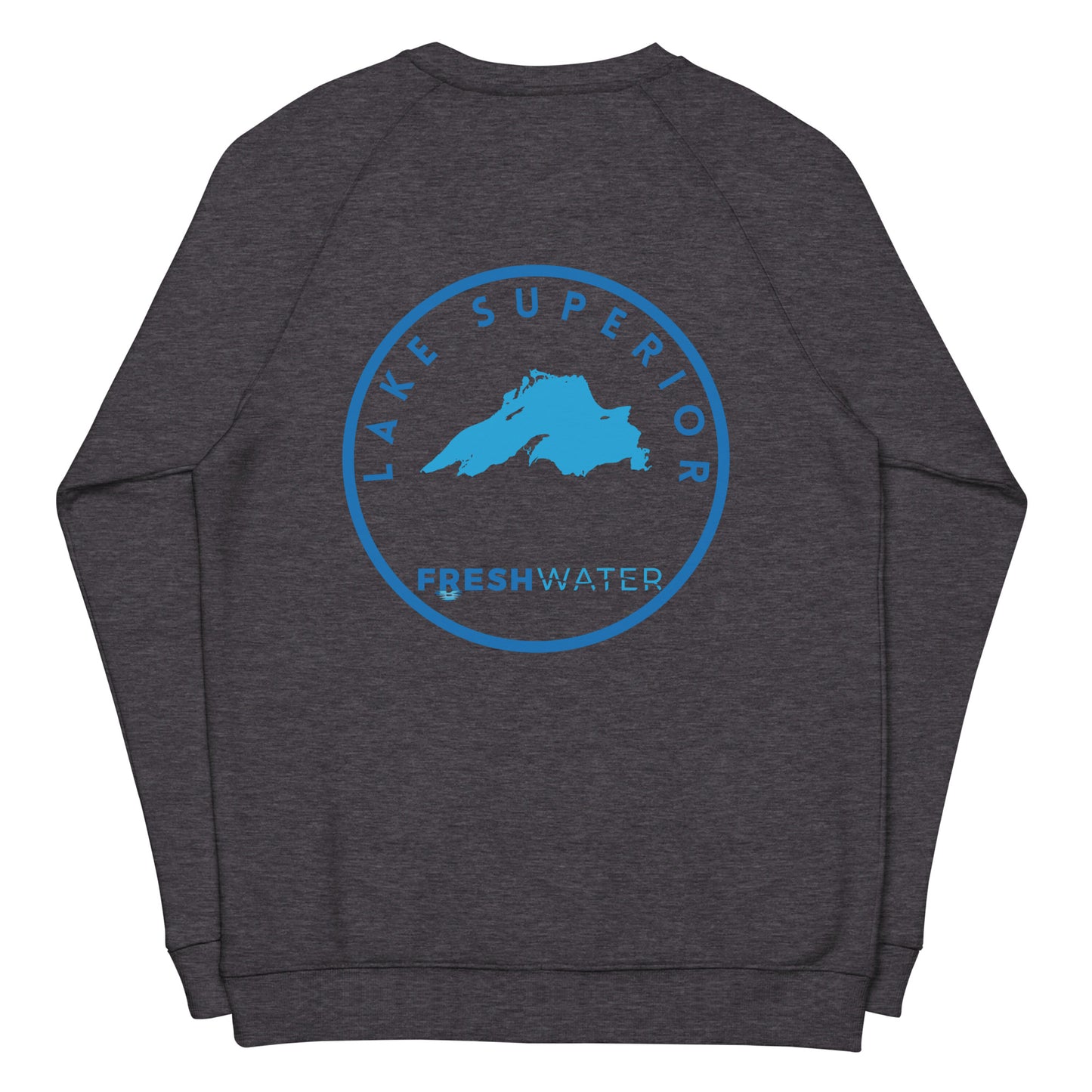 Lake Superior Freshwater LO Unisex organic raglan sweatshirt
