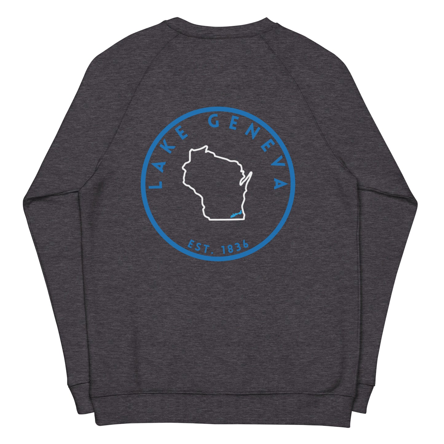 Lake Geneva Wisconsin Freshwater SO Unisex organic raglan sweatshirt