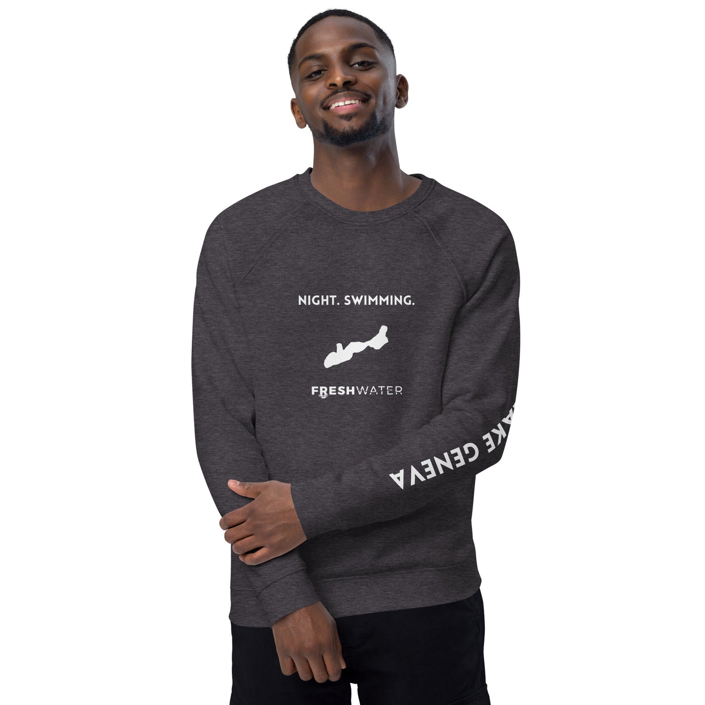 Lake Geneva Freshwater NSW Unisex organic raglan sweatshirt