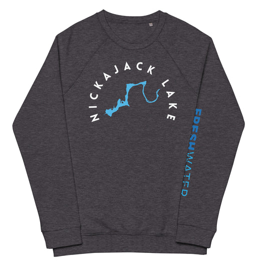 Nickajack Lake Tennessee Freshwater WB Unisex organic raglan sweatshirt