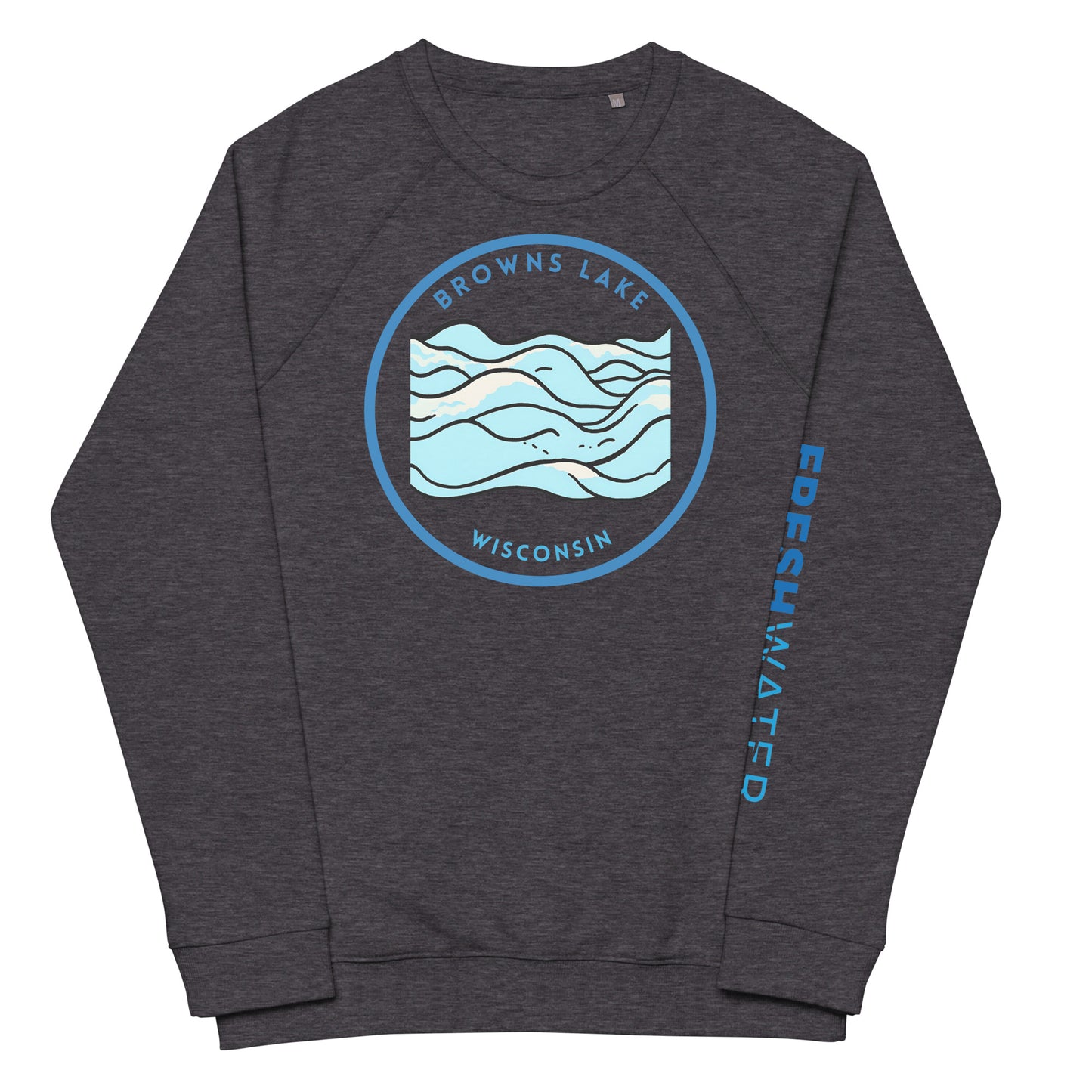Browns Lake Wisconsin Unisex organic raglan sweatshirt