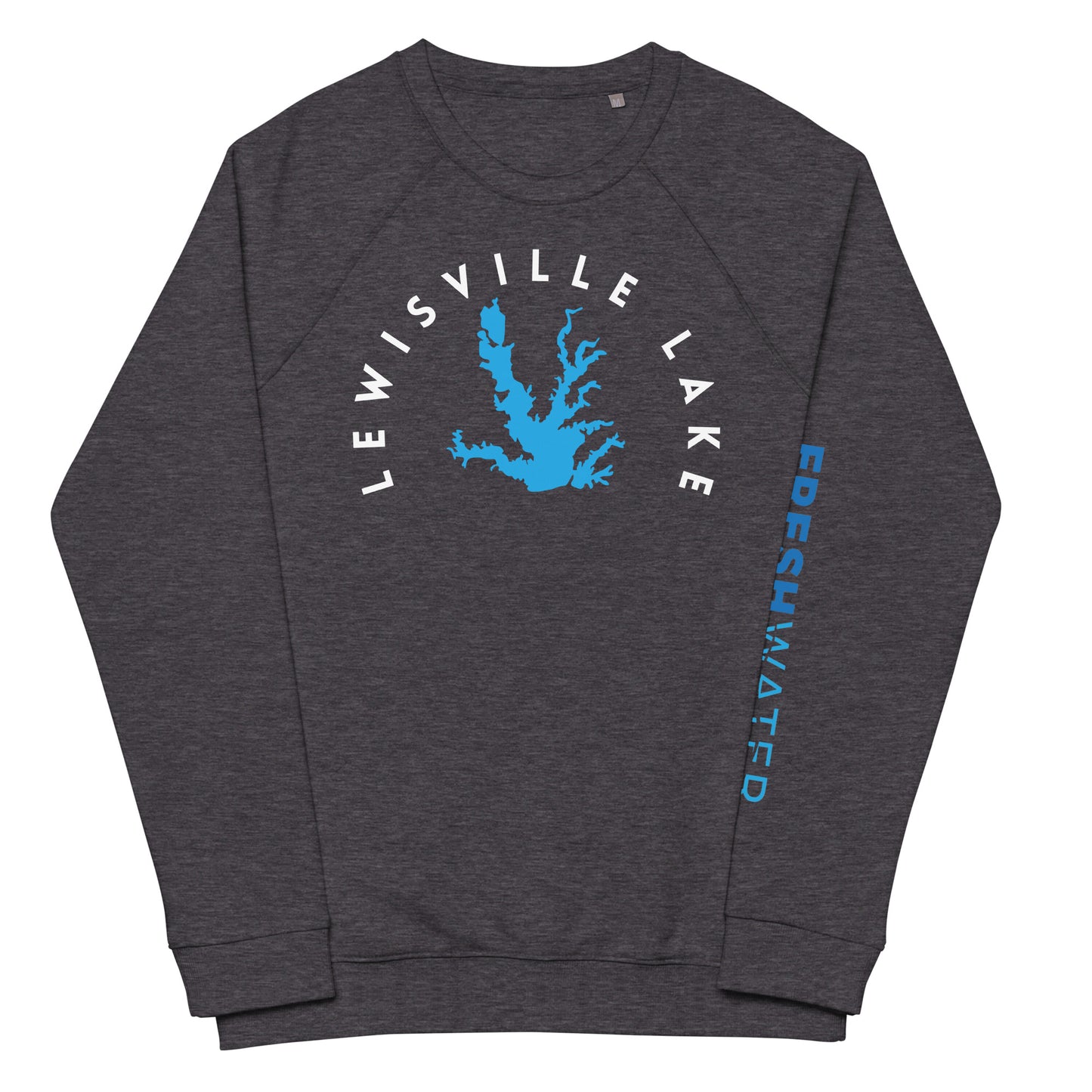 Lewisville Lake Texas Freshwater WB Unisex organic raglan sweatshirt