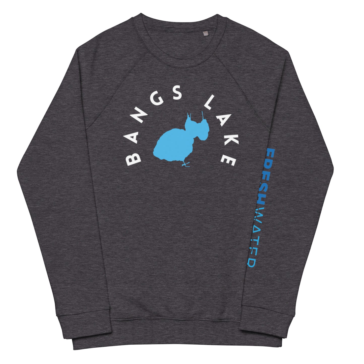 Bangs Lake Illinois Freshwater WB Unisex organic raglan sweatshirt