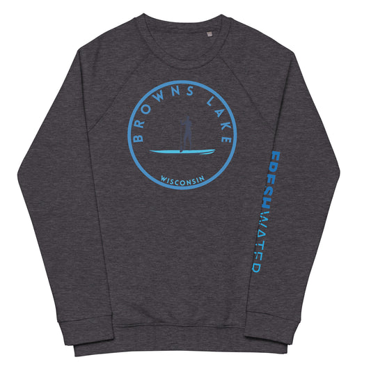 Browns Lake Wisconsin Freshwater Paddle Unisex organic raglan sweatshirt