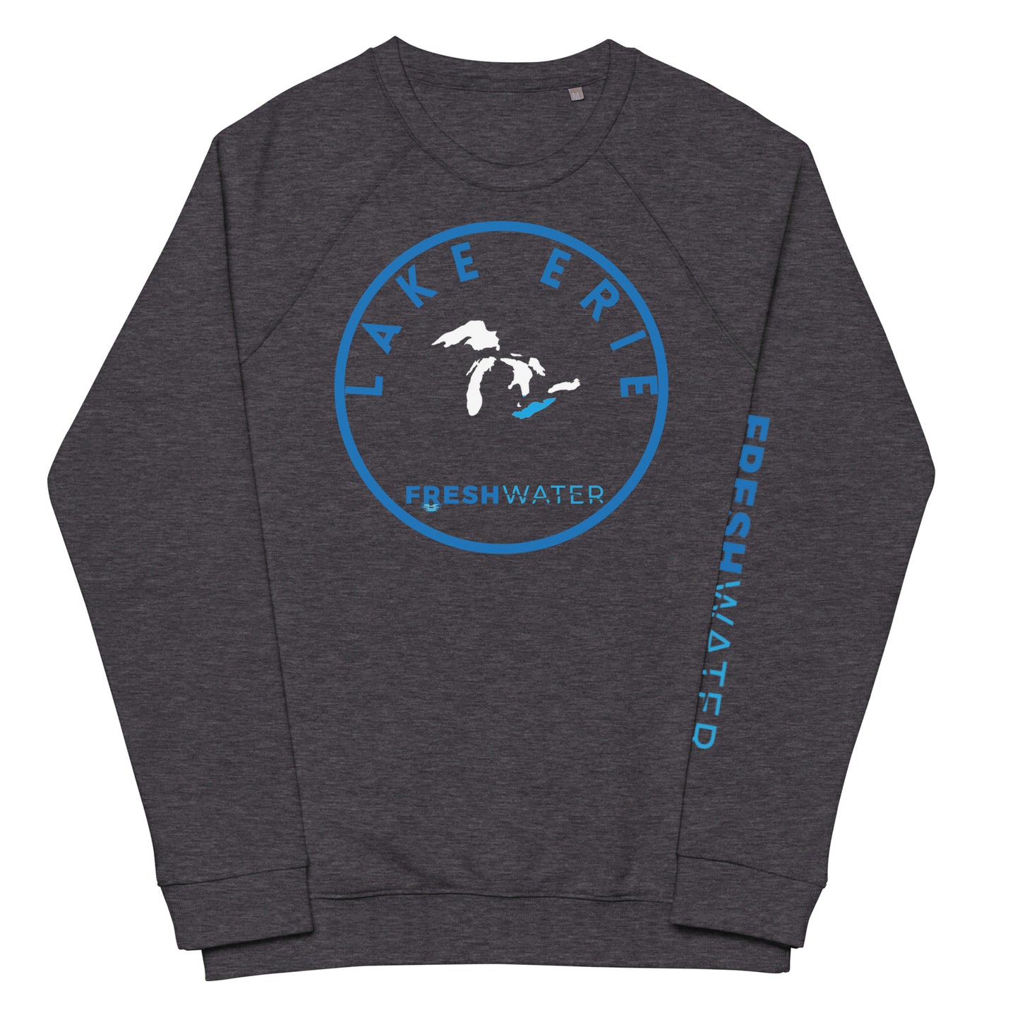 Lake Erie Great Lakes Freshwater Unisex organic raglan sweatshirt