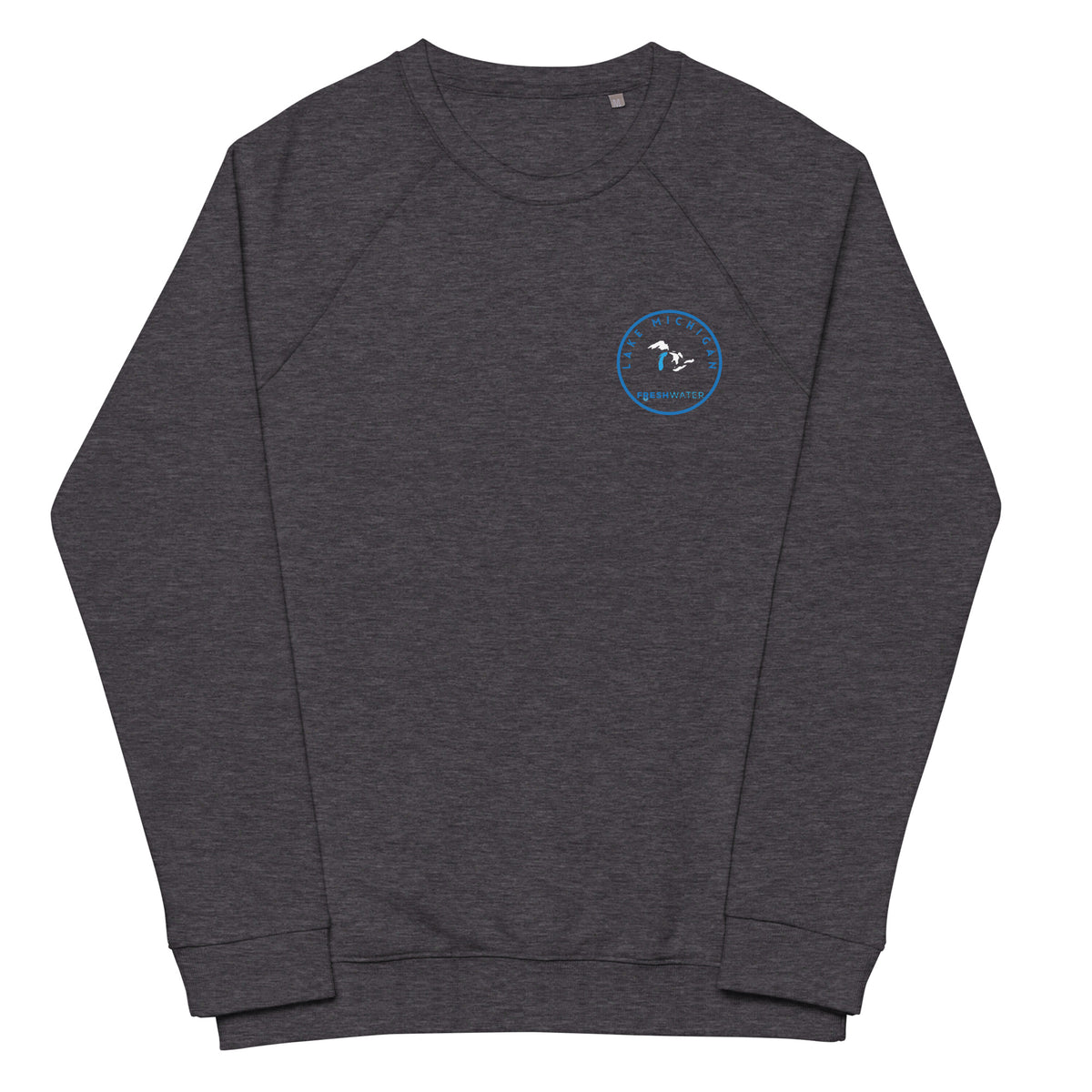 Lake Michigan Freshwater GL Unisex organic raglan sweatshirt