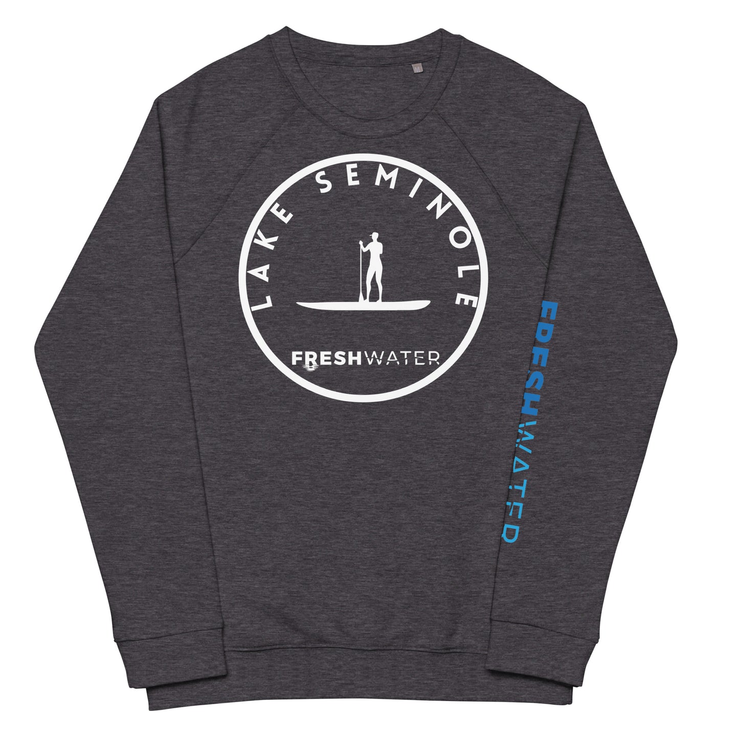 Lake Seminole Florida Georgia Alabama Freshwater Paddle BW Unisex organic raglan sweatshirt
