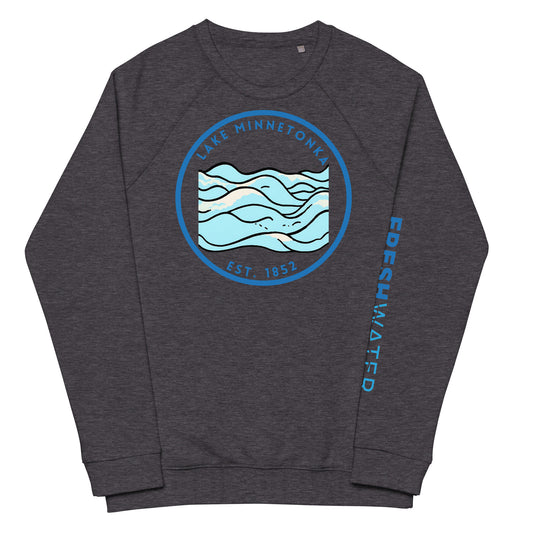 Lake Minnetonka Minnesota Freshwater Waves Unisex organic raglan sweatshirt