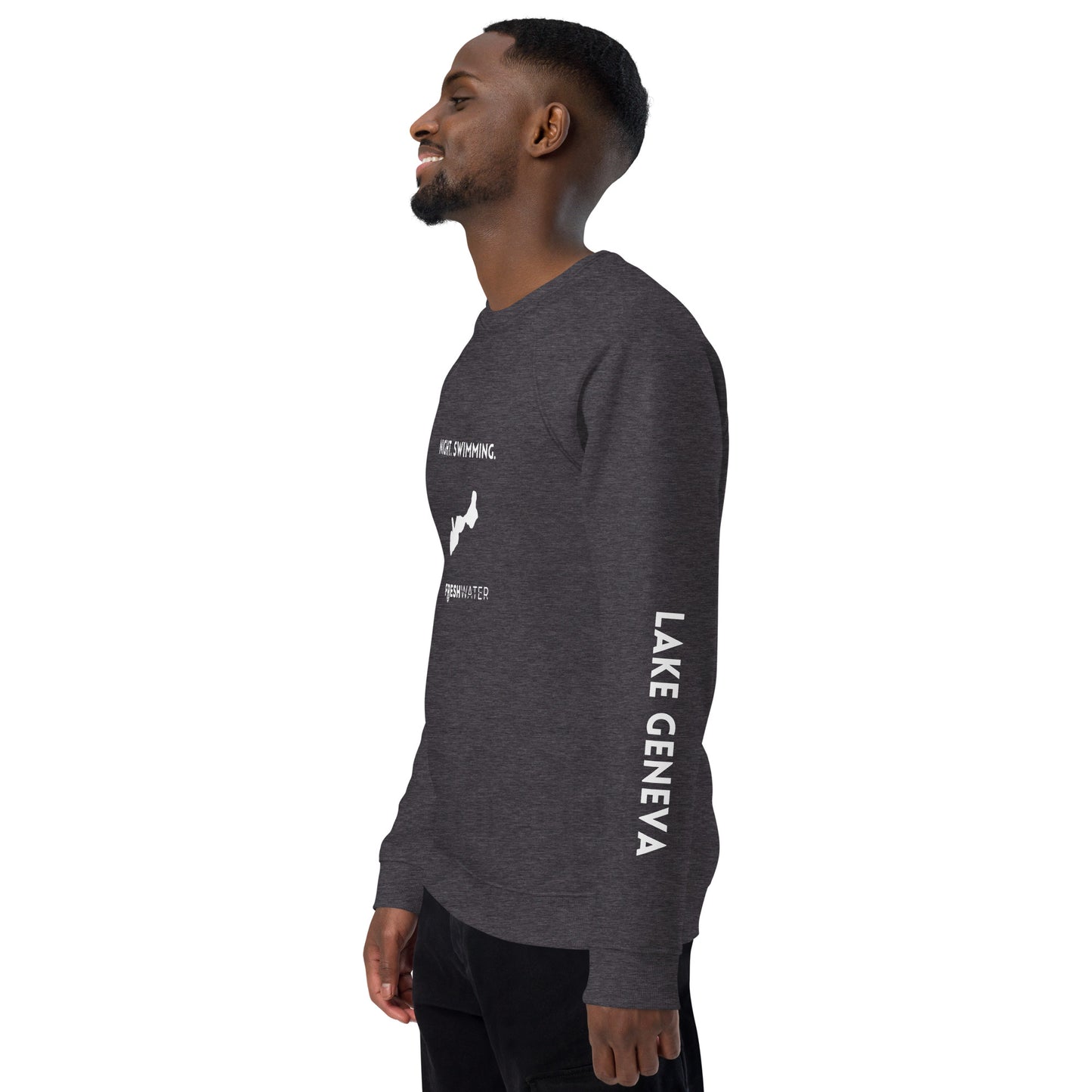 Lake Geneva Freshwater NSW Unisex organic raglan sweatshirt