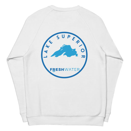 Lake Superior Freshwater LO Unisex organic raglan sweatshirt