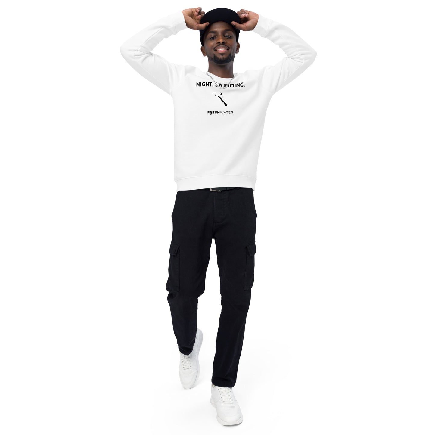 Saylorville Lake Freshwater NSB Unisex organic raglan sweatshirt