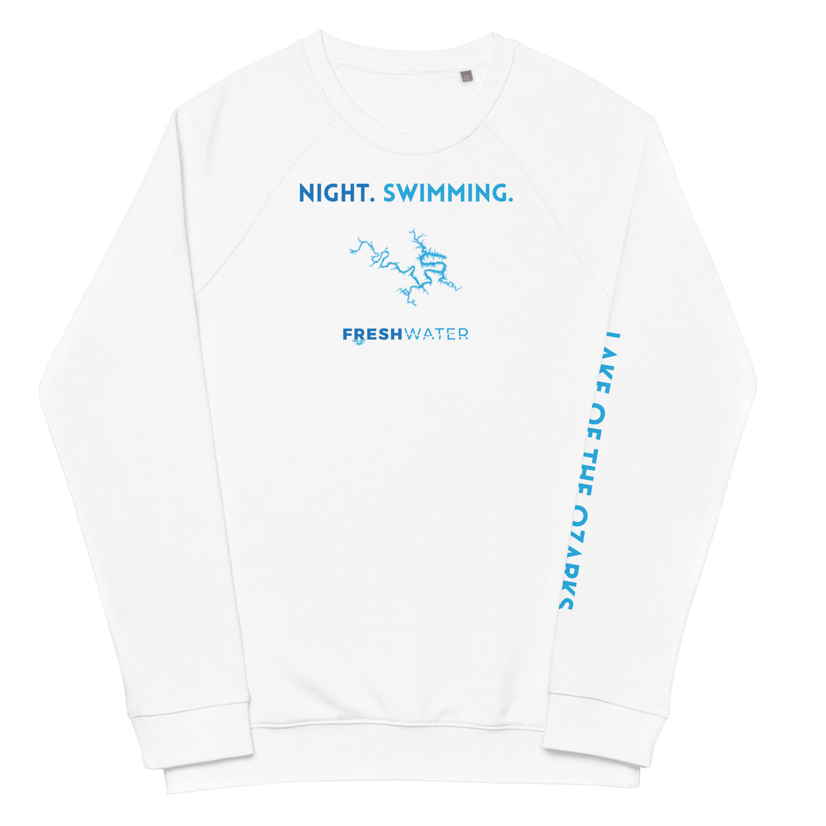 Lake of the Ozarks Freshwater NFB Unisex organic raglan sweatshirt