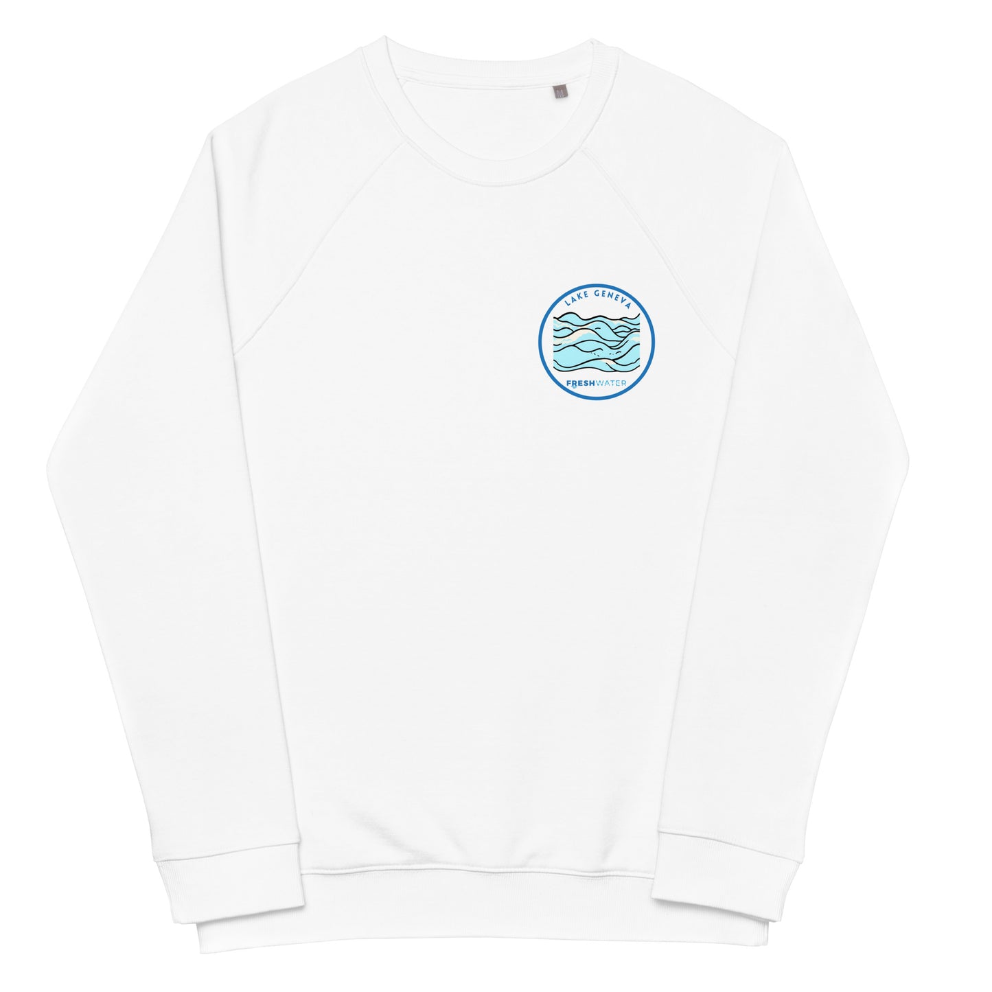 Lake Geneva Wisconsin Freshwater Waves Unisex organic raglan sweatshirt