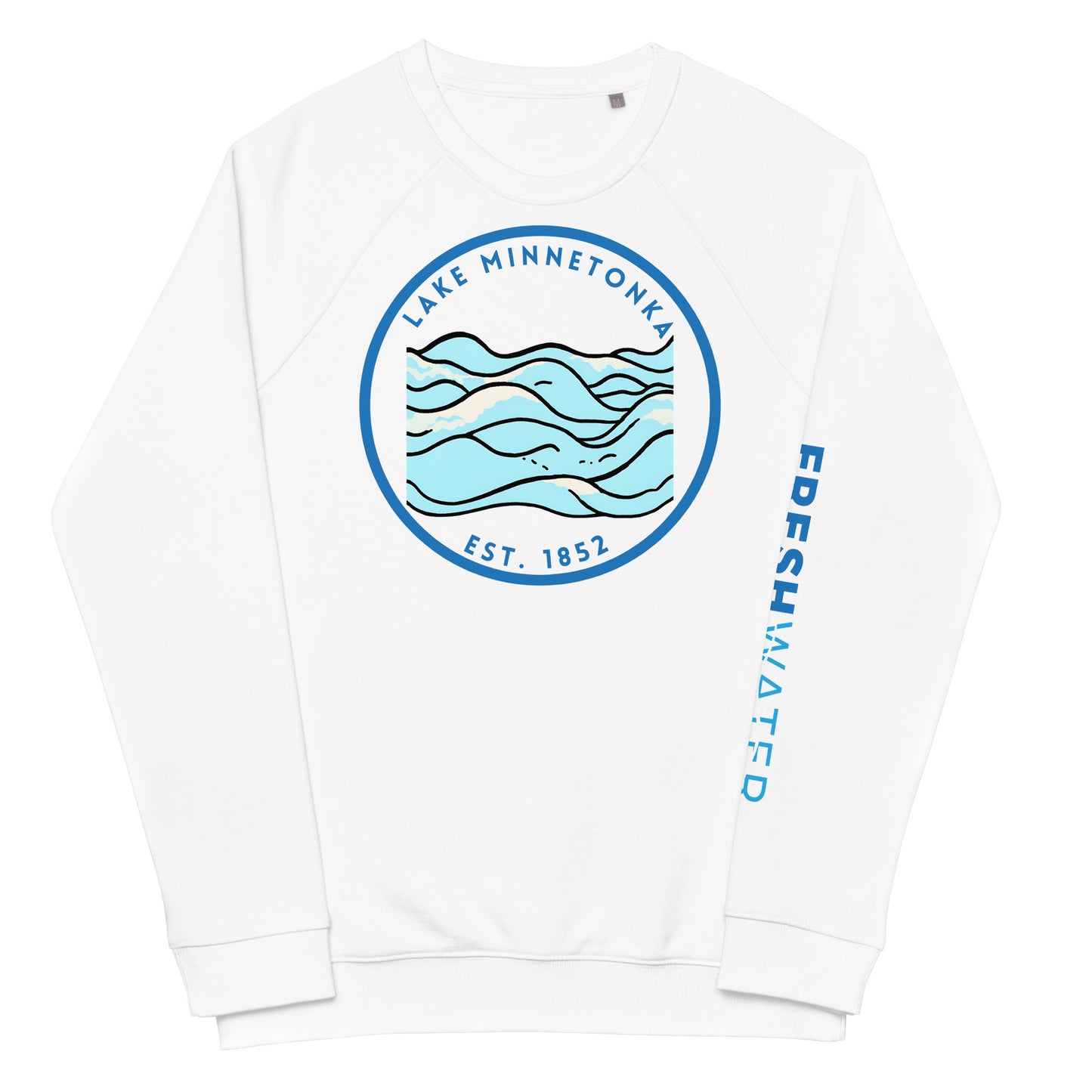 Lake Minnetonka Minnesota Freshwater Waves Unisex organic raglan sweatshirt