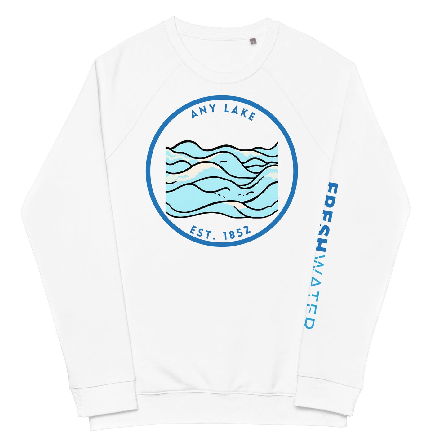 Custom Freshwater Waves Unisex organic raglan sweatshirt