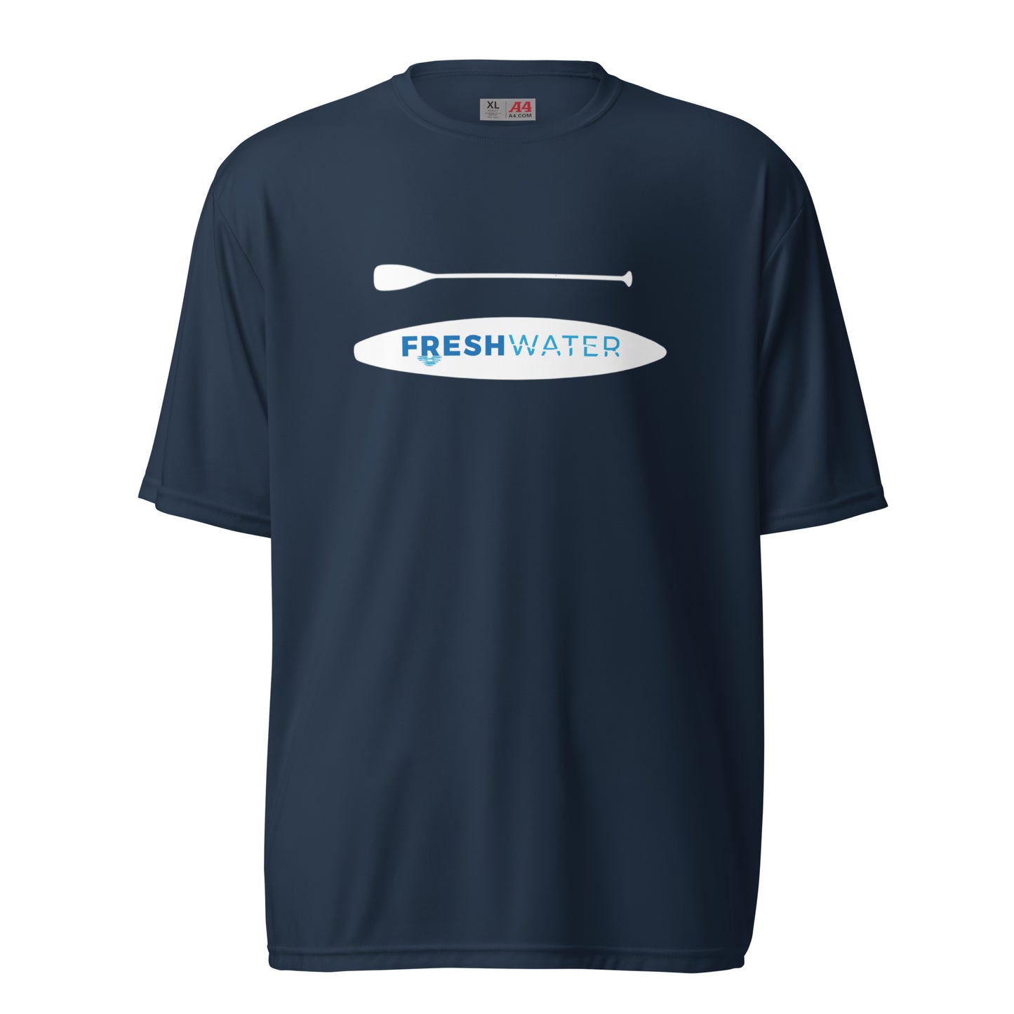 Freshwater Paddling white/blue Unisex performance crew neck t-shirt