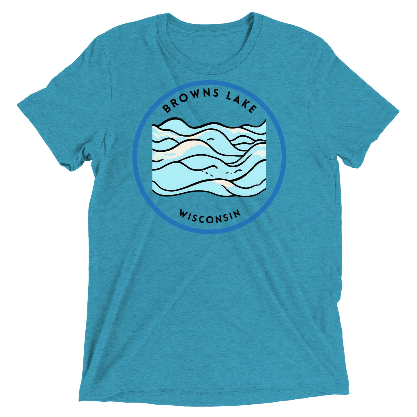 Browns Lake Wisconsin Freshwater Waves Short sleeve t-shirt