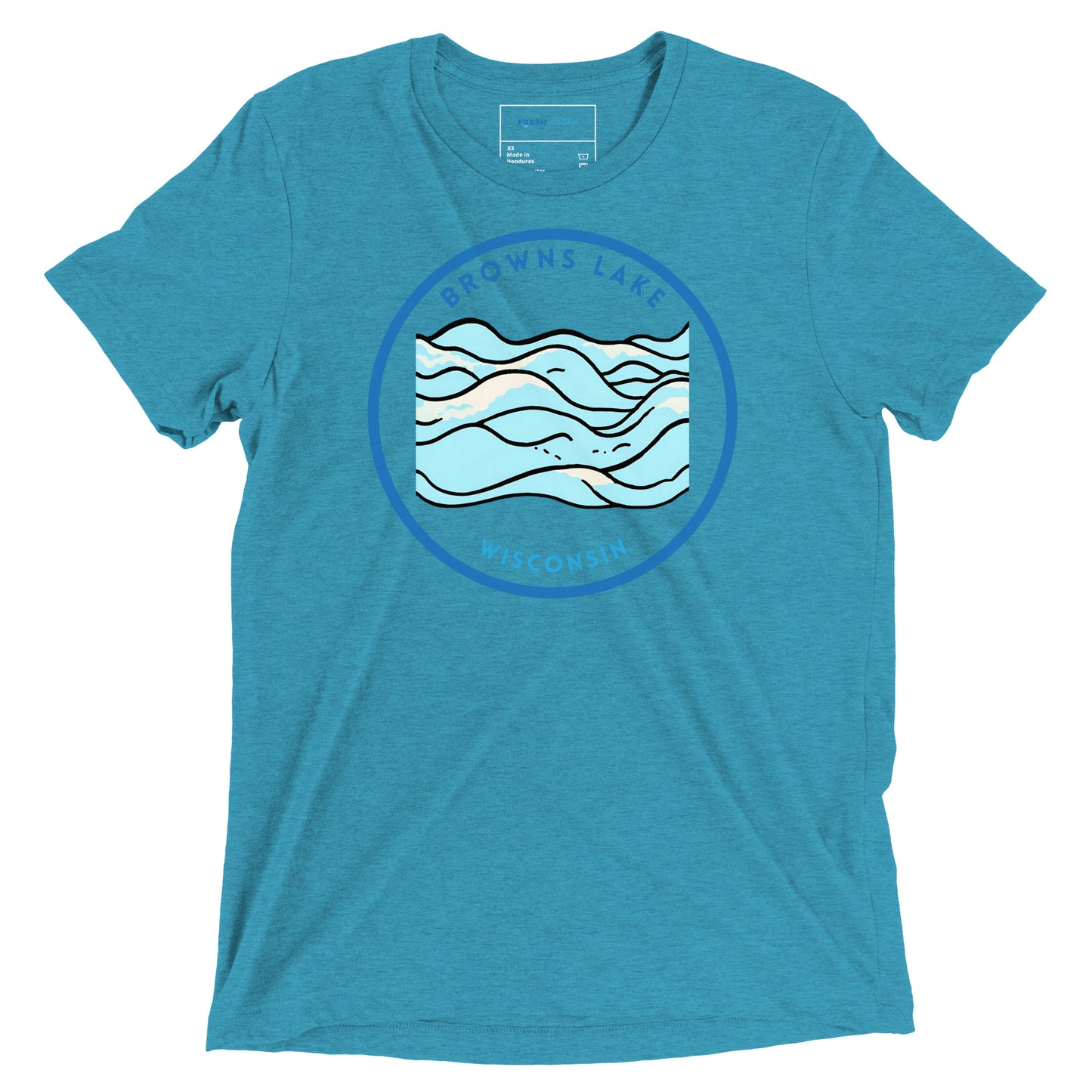 Browns Lake Wisconsin Freshwater Waves Short sleeve t-shirt