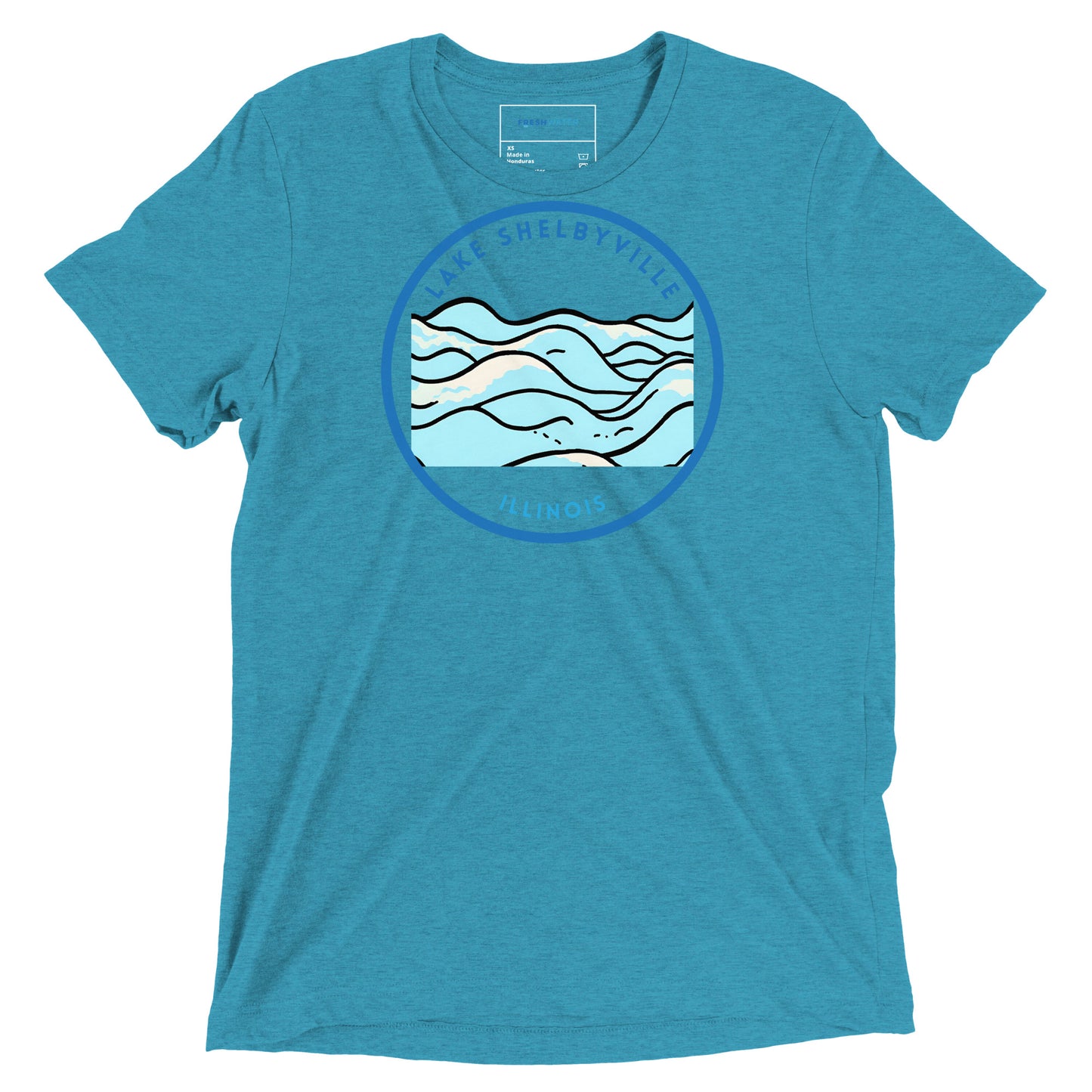 Lake Shelbyville Illinois Freshwater Waves Short sleeve t-shirt