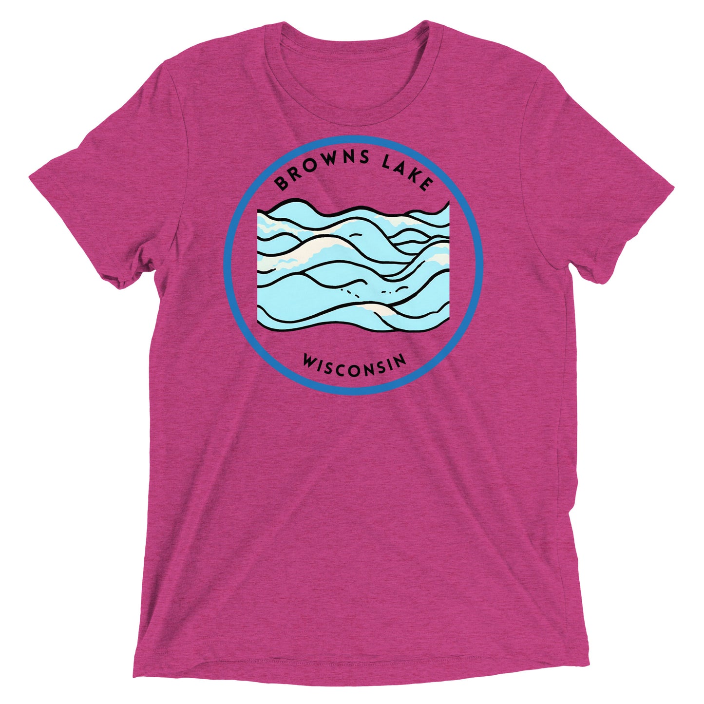 Browns Lake Wisconsin Freshwater Waves Short sleeve t-shirt