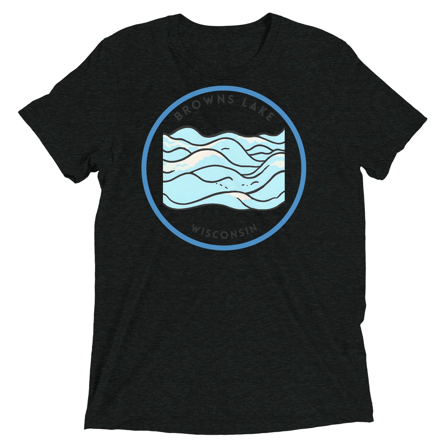 Browns Lake Wisconsin Freshwater Waves Short sleeve t-shirt