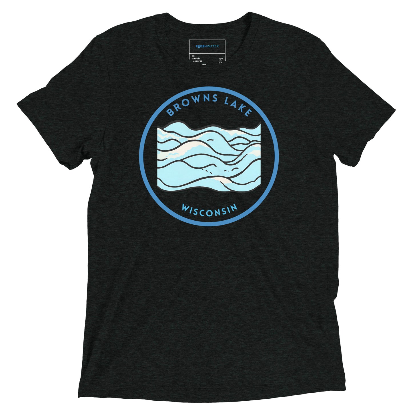 Browns Lake Wisconsin Freshwater Waves Short sleeve t-shirt