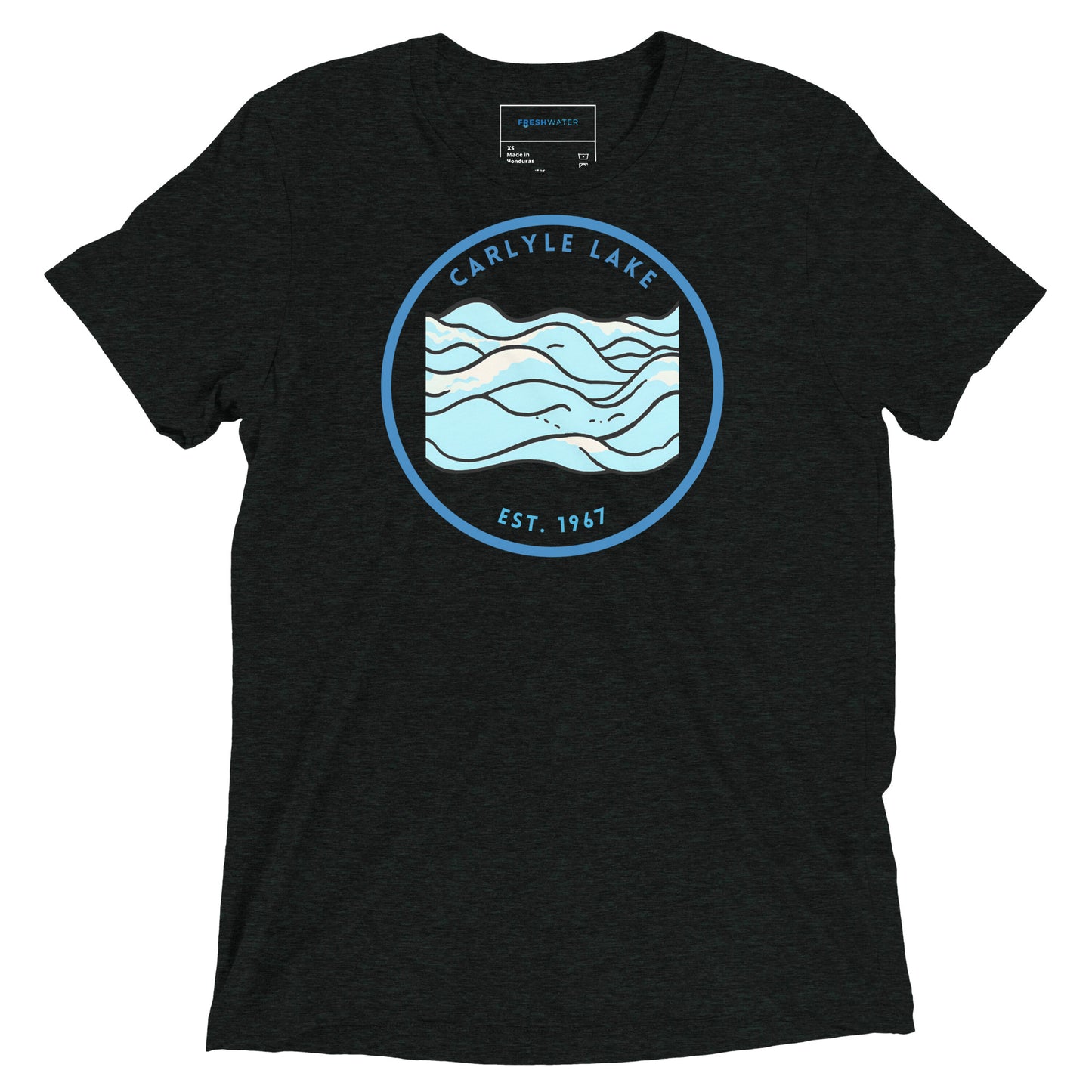 Carlyle Lake Illinois Freshwater Waves Short sleeve t-shirt