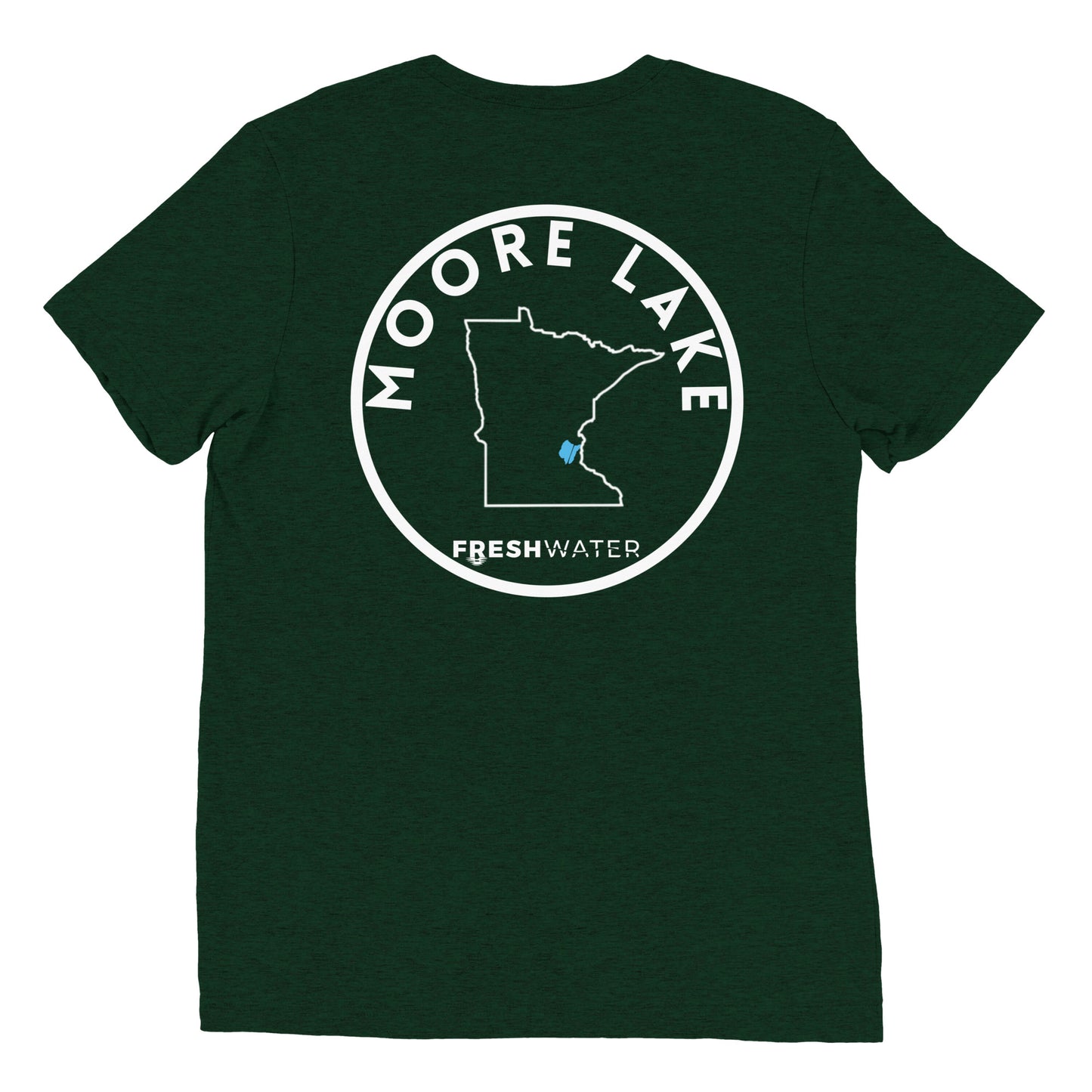 Moore Lake Minnesota Freshwater SO WB FB Short sleeve t-shirt