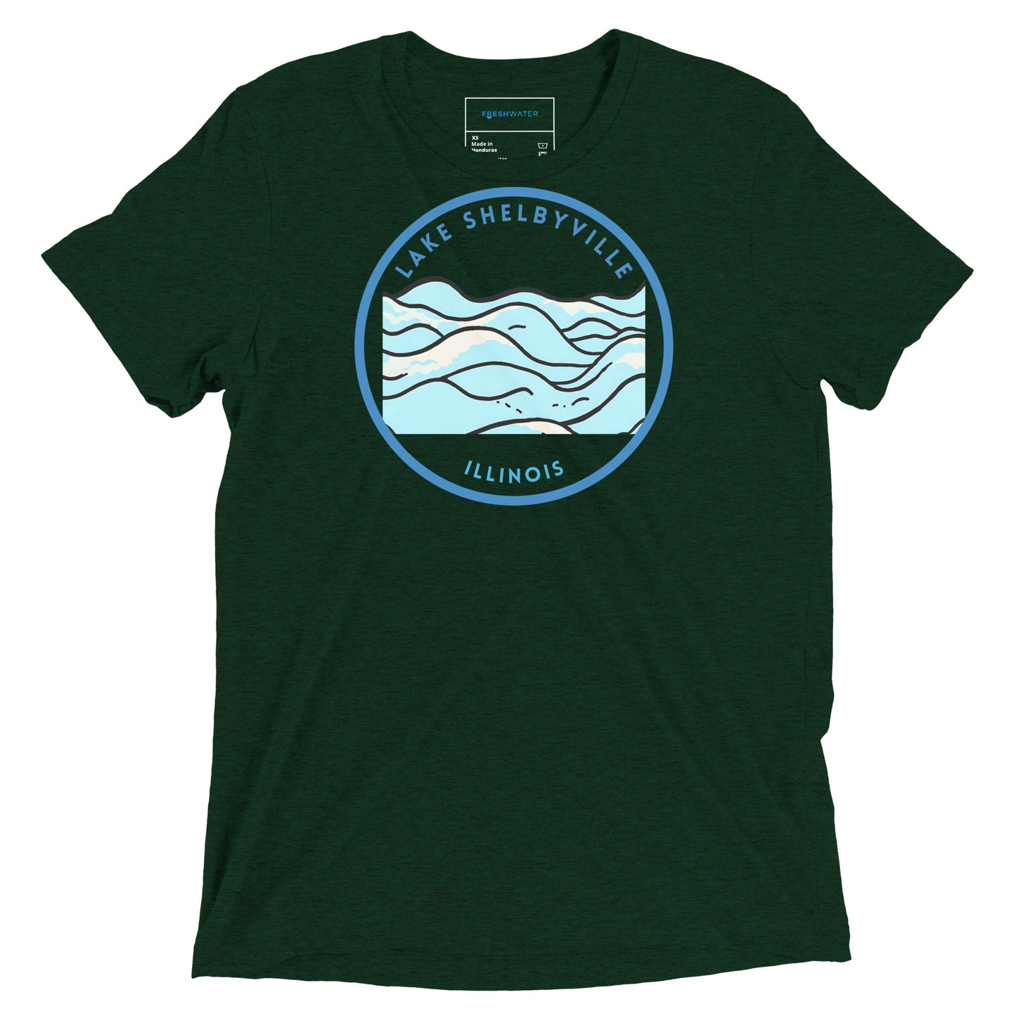 Lake Shelbyville Illinois Freshwater Waves Short sleeve t-shirt