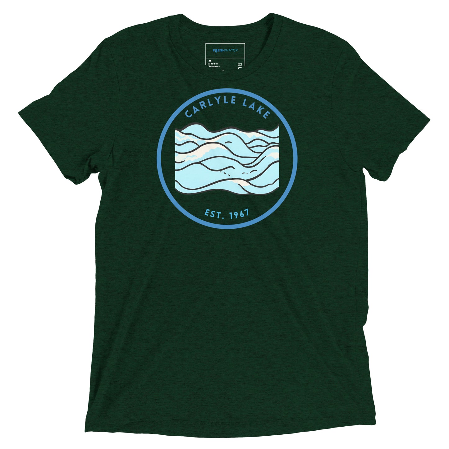 Carlyle Lake Illinois Freshwater Waves Short sleeve t-shirt