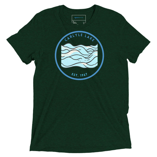 Carlyle Lake Illinois Freshwater Waves Short sleeve t-shirt