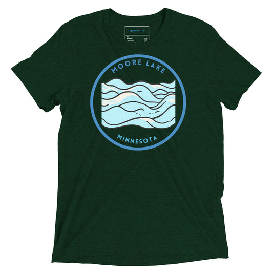 Moore Lake Minnesota Freshwater Waves Short sleeve t-shirt
