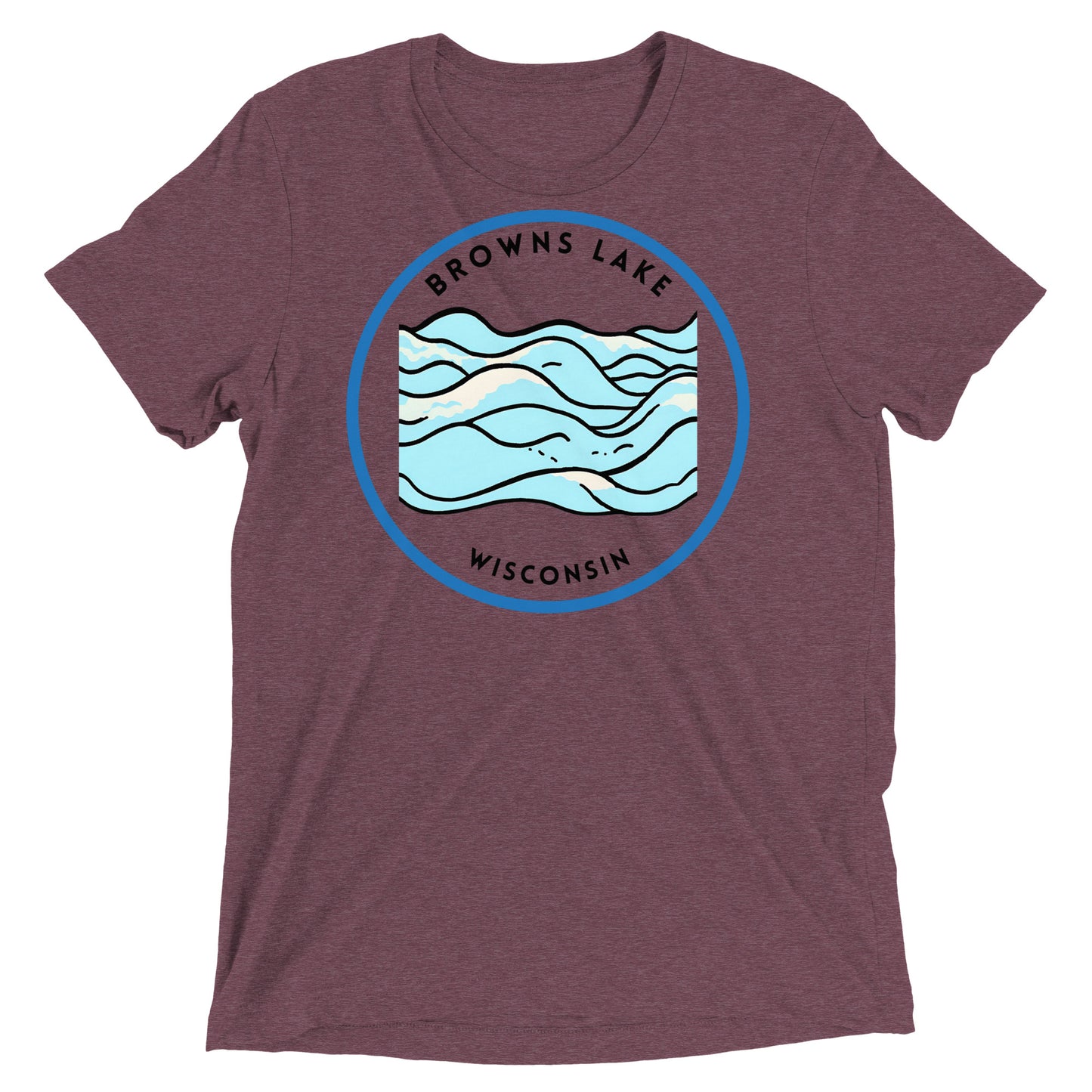 Browns Lake Wisconsin Freshwater Waves Short sleeve t-shirt