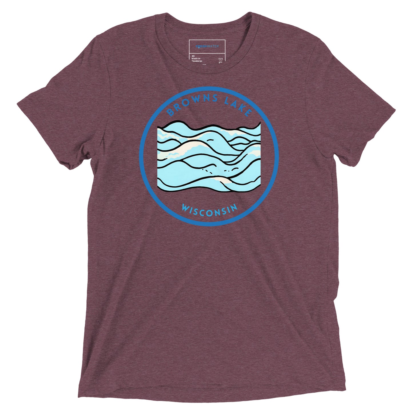 Browns Lake Wisconsin Freshwater Waves Short sleeve t-shirt
