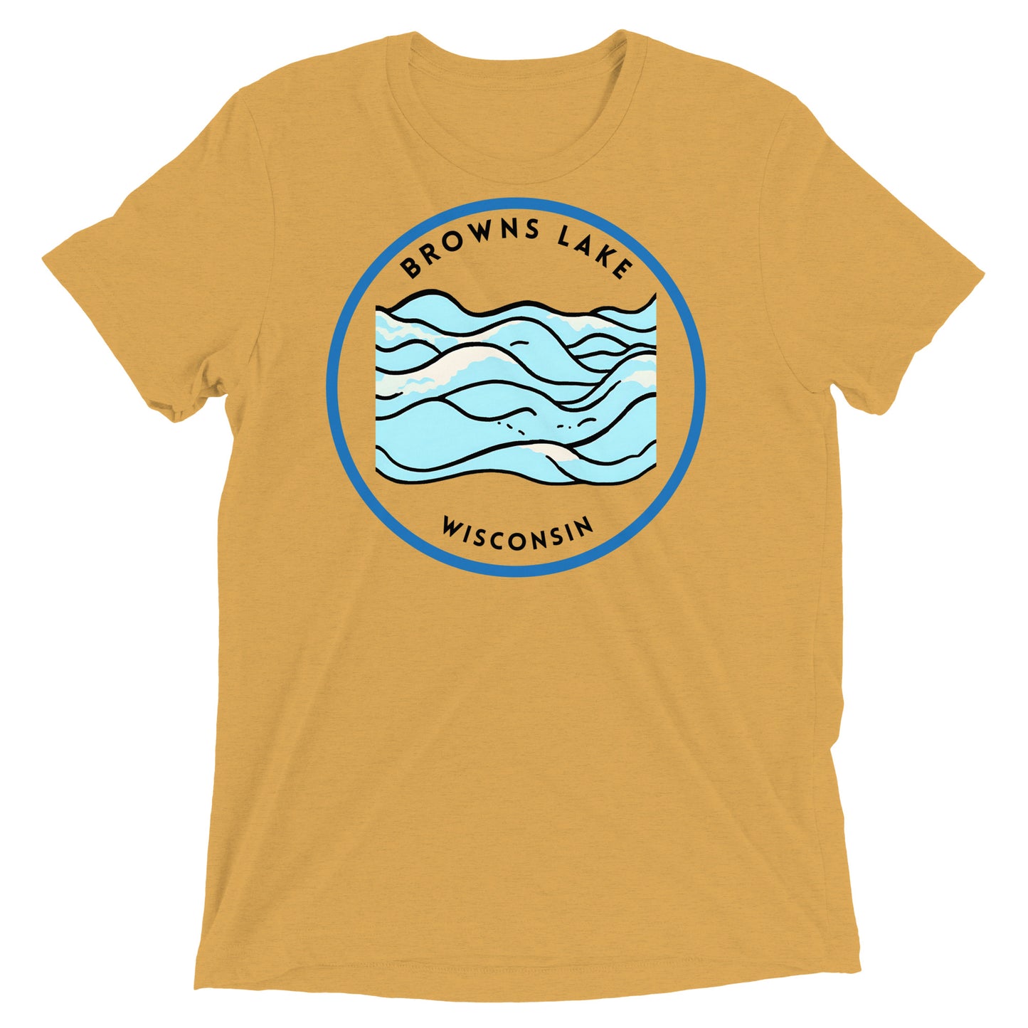Browns Lake Wisconsin Freshwater Waves Short sleeve t-shirt