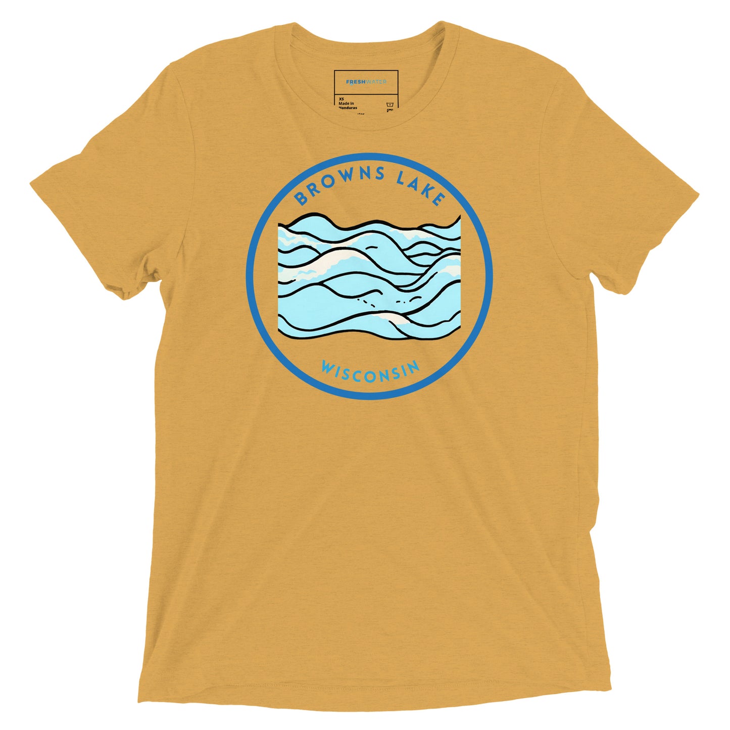 Browns Lake Wisconsin Freshwater Waves Short sleeve t-shirt