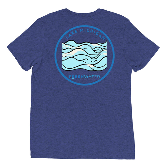 Lake Michigan Freshwater Waves Short sleeve t-shirt