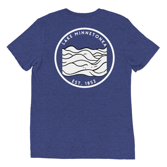 Lake Minnetonka Minnesota Freshwater Waves BW Short sleeve t-shirt