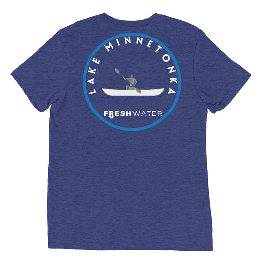 Lake Minnetonka Minnesota Freshwater Kayak BW Short sleeve t-shirt