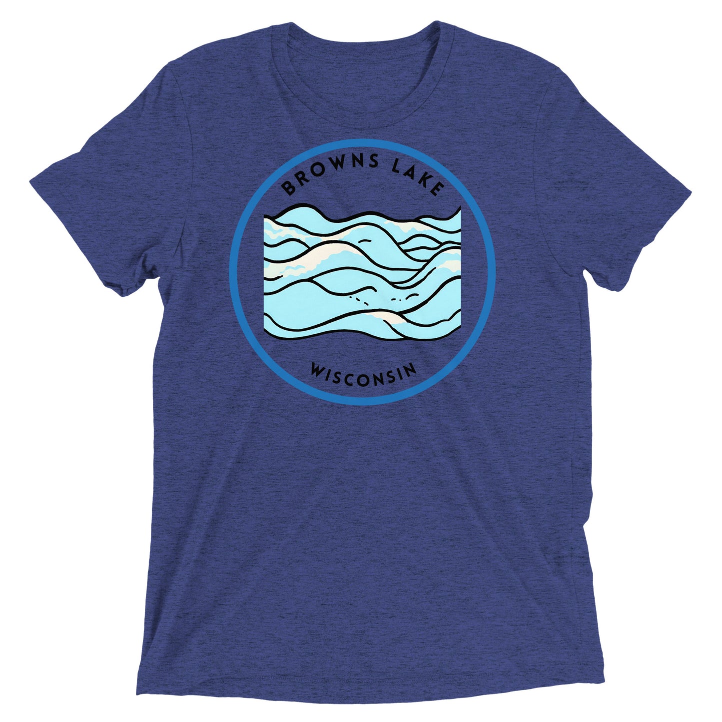 Browns Lake Wisconsin Freshwater Waves Short sleeve t-shirt
