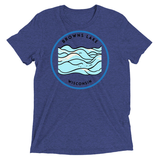 Browns Lake Wisconsin Freshwater Waves Short sleeve t-shirt