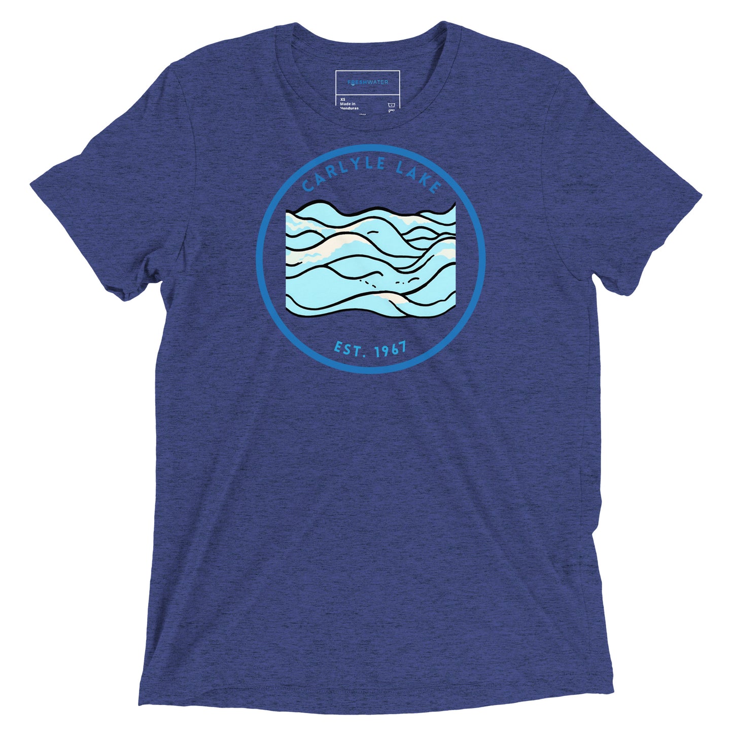 Carlyle Lake Illinois Freshwater Waves Short sleeve t-shirt
