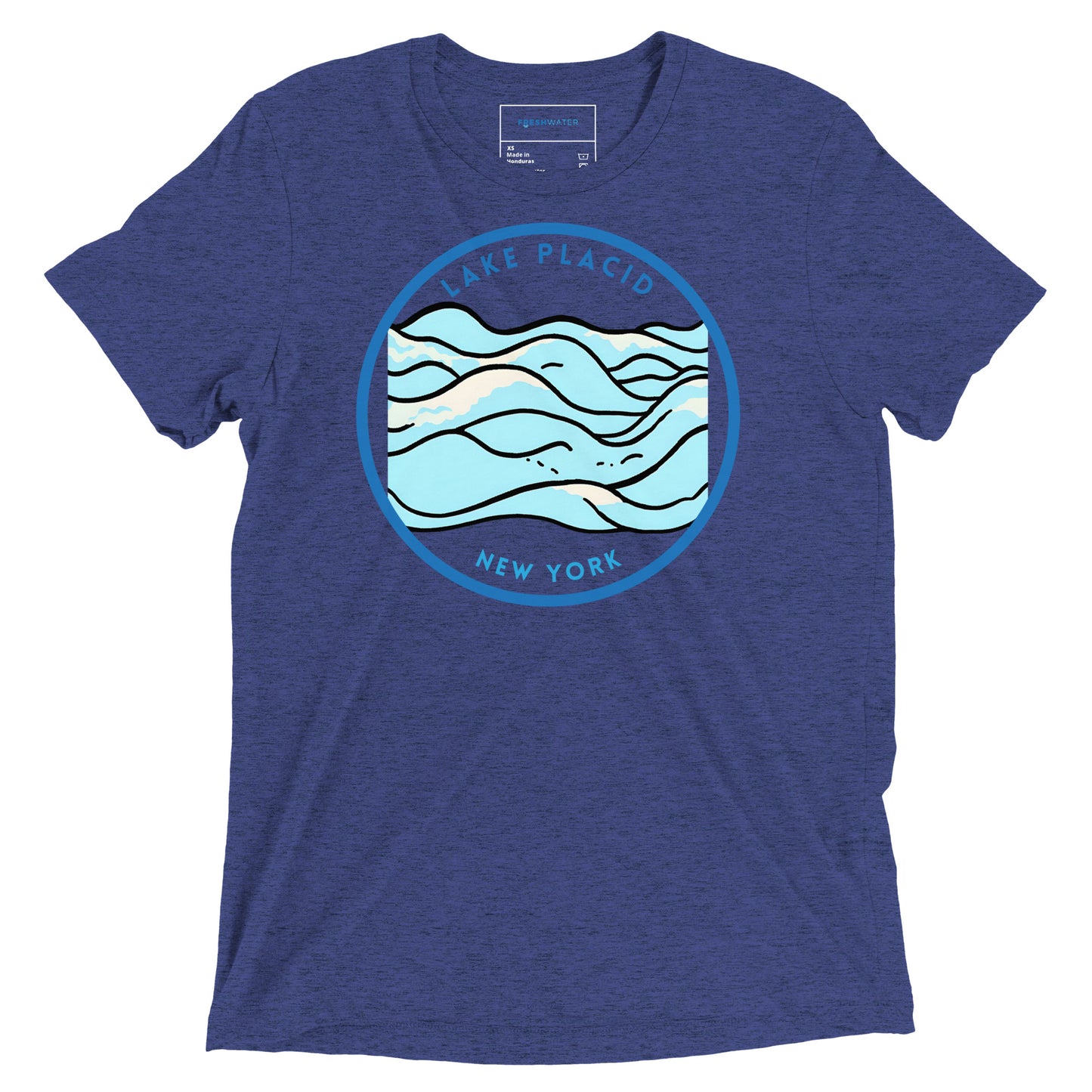 Lake Placid New York Freshwater Waves Short sleeve t-shirt