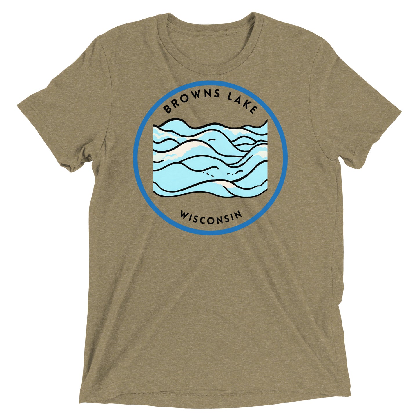 Browns Lake Wisconsin Freshwater Waves Short sleeve t-shirt